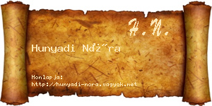Hunyadi Nóra névjegykártya